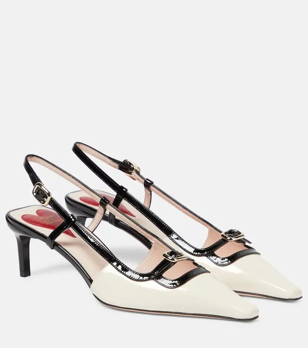 Roger Vivier Viv' Canard patent leather slingback pumps | LYBSTORE