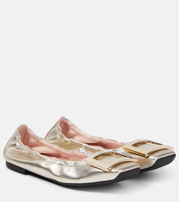 Roger Vivier Viv' Pockette leather ballet flats | LYBSTORE