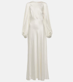 Roksanda Bridal Kami caped silk satin gown