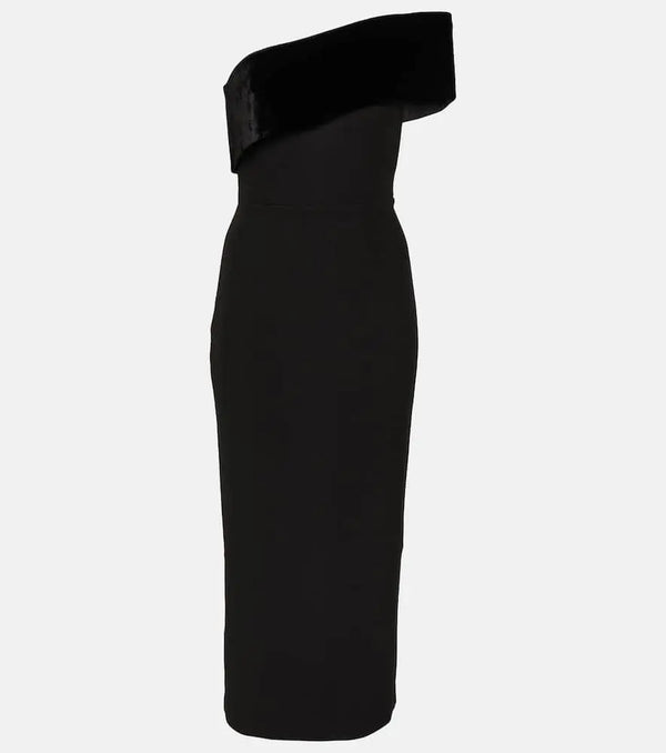 Roland Mouret Asymmetric crêpe midi dress | LYBSTORE