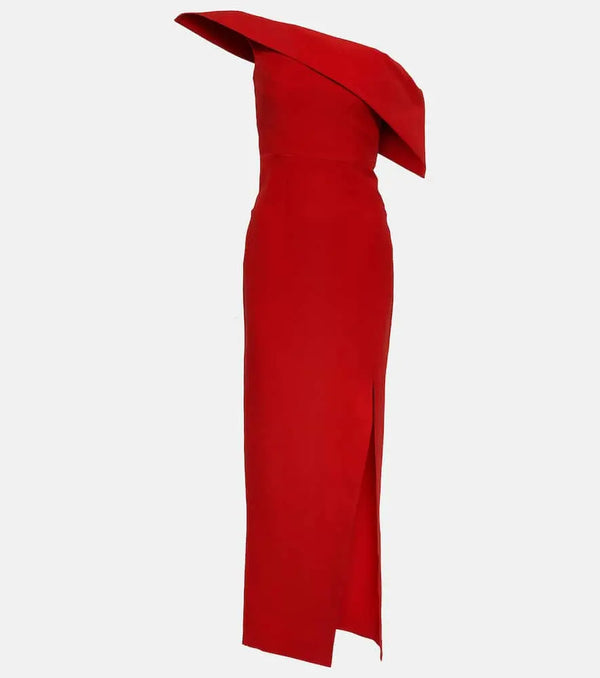 Roland Mouret Asymmetric wool and silk gown | LYBSTORE