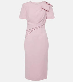 Roland Mouret Bow-detail wool and silk midi dress