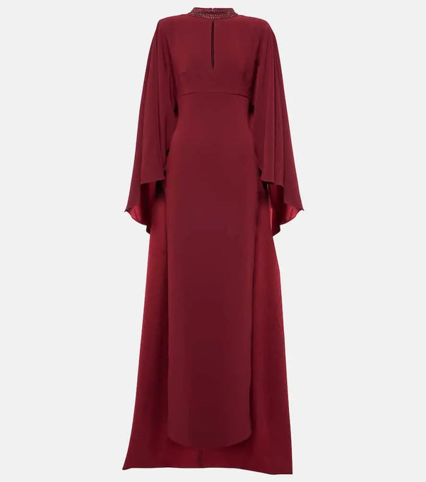 Roland Mouret Caped crystal-embellished gown