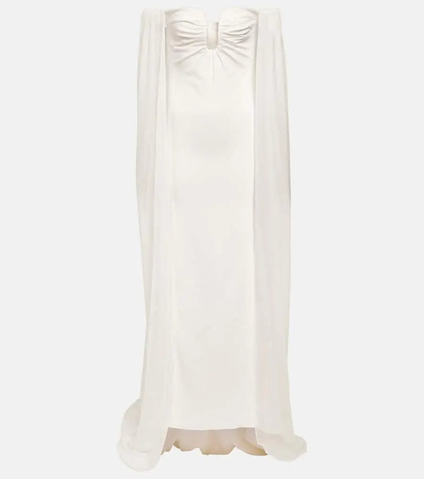 Roland Mouret Caped off-shoulder cady gown | LYBSTORE