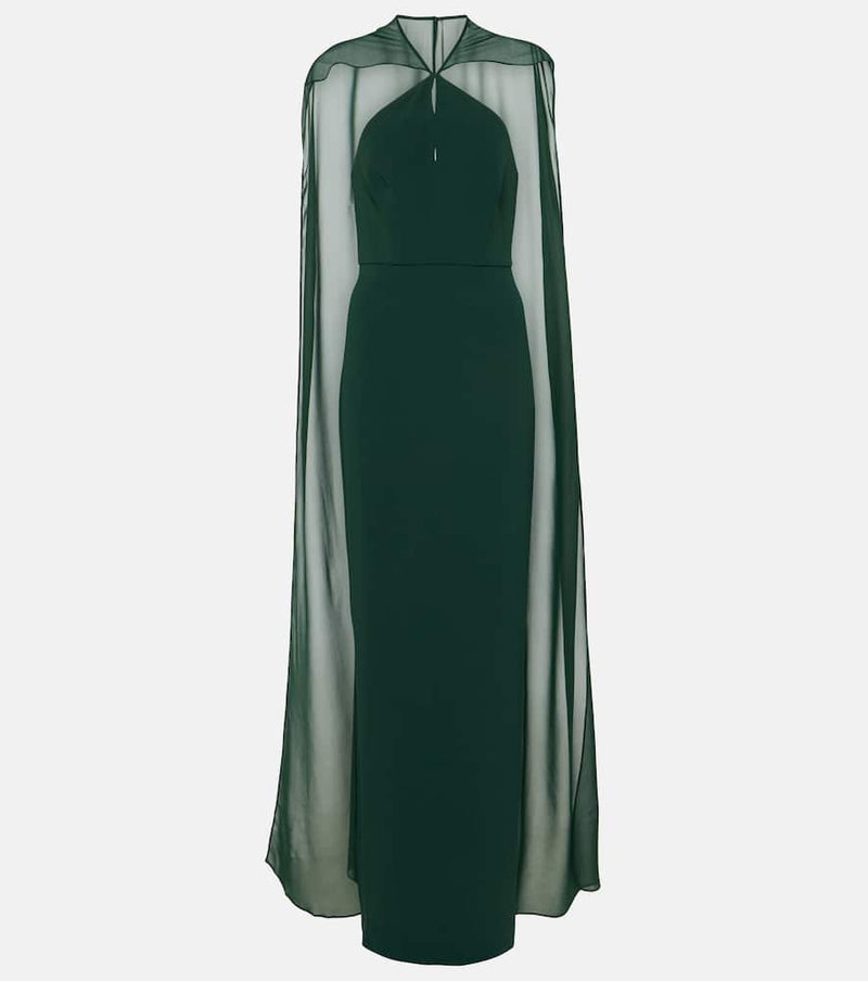 Roland Mouret Caped satin crêpe gown