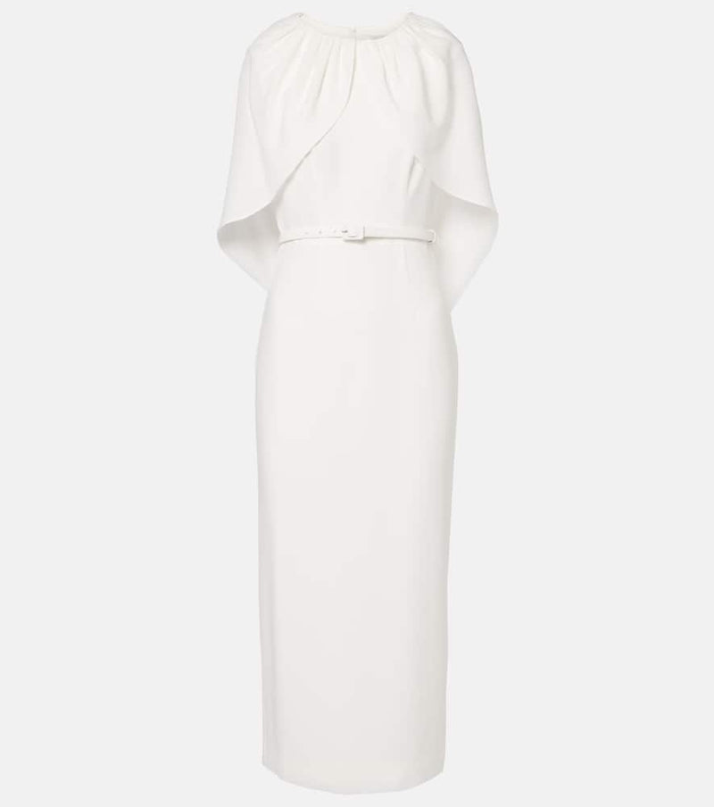 Roland Mouret Caped satin crêpe midi dress