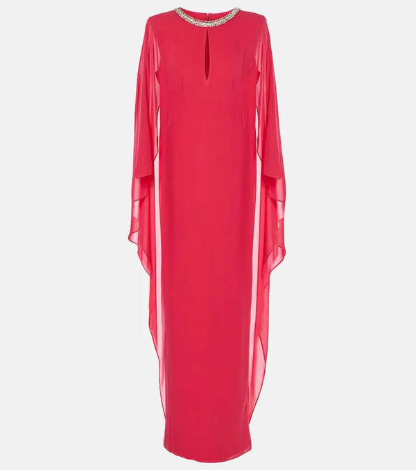 Roland Mouret Embellished silk chiffon gown