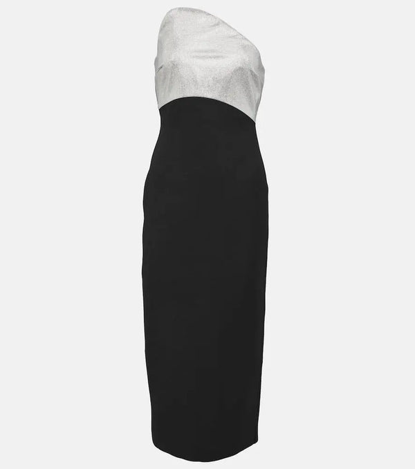 Roland Mouret Embellished wool and silk midi dress