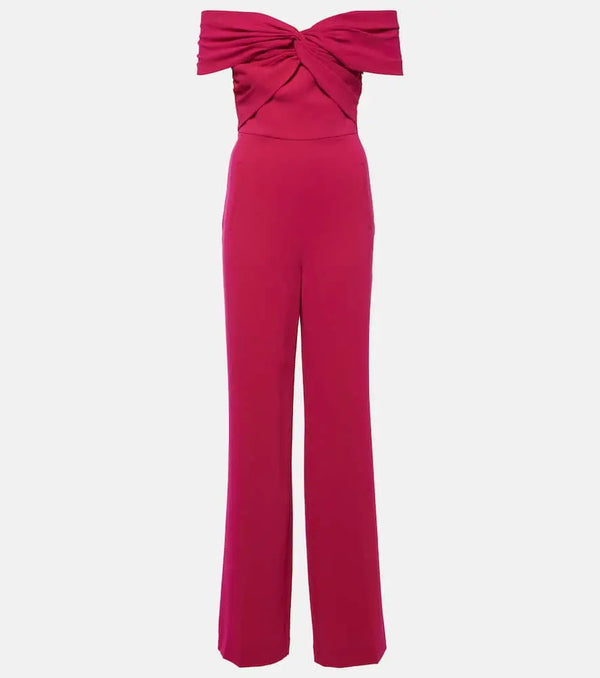 Roland Mouret Gathered cady wide-leg jumpsuit