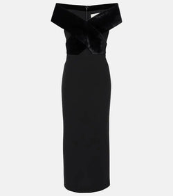 Roland Mouret Off-shoulder velvet gown