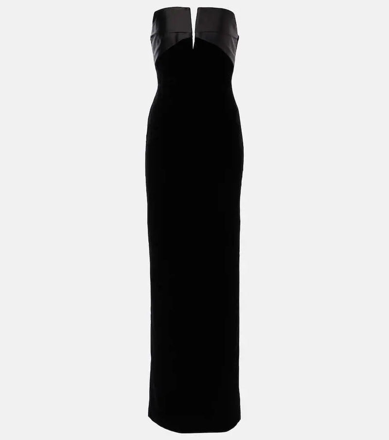 Roland Mouret Strapless velvet gown | LYBSTORE