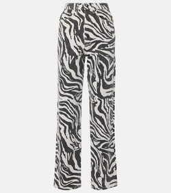 Rotate Betty zebra-print straight jeans