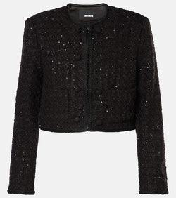 Rotate Cropped sequined bouclé jacket