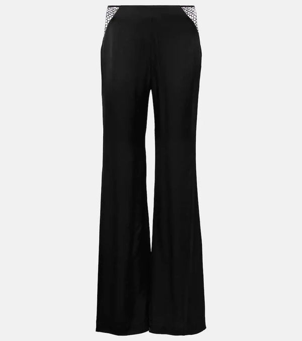 Rotate Embellished high-rise flared pants | LYBSTORE