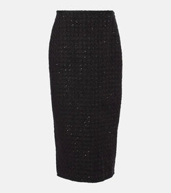 Rotate Sequined bouclé maxi skirt