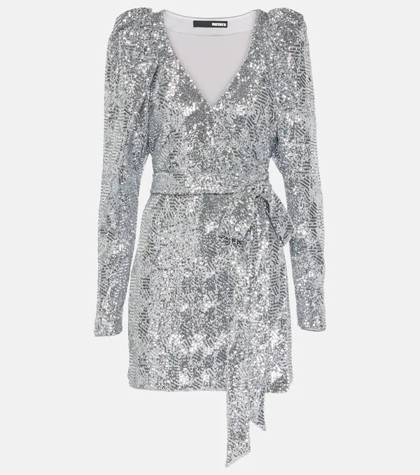 Rotate Sequined wrap dress | LYBSTORE