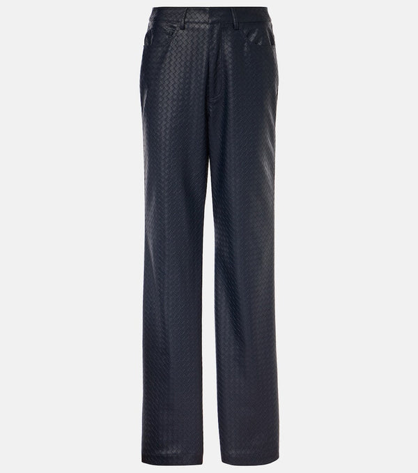 Rotate Woven faux leather straight pants