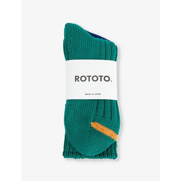 Mens Rototo Chunky ribbed stretch-cotton blend socks