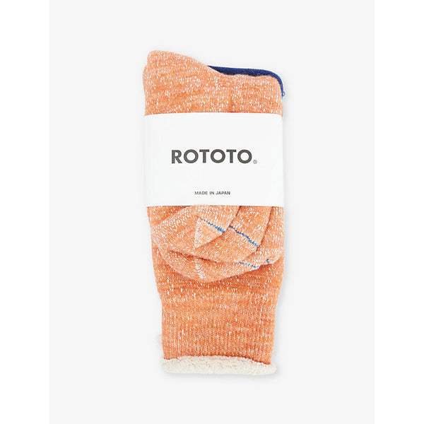 Mens Rototo Double-face rolled-cuff cotton-blend knit socks