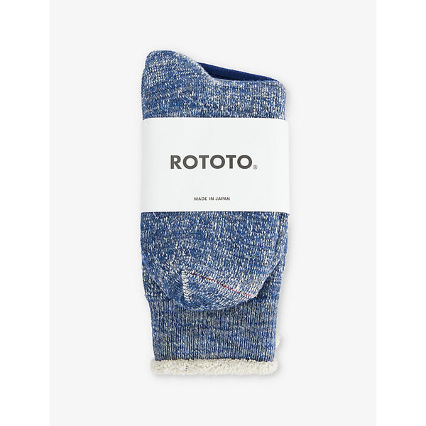 Mens Rototo Double-faced crew-length cotton-blend socks