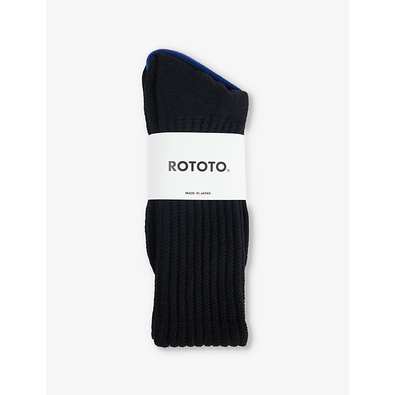  Rototo Loose Pile ribbed cotton-blend crew socks