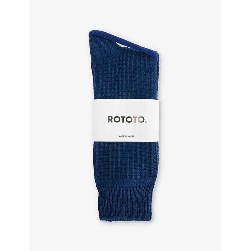 Mens Rototo Waffle-pattern cotton-blend socks