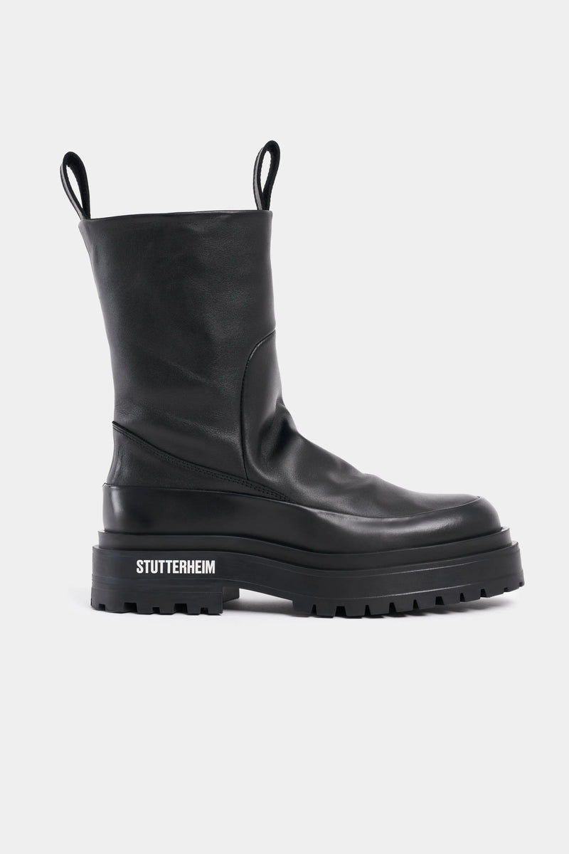 Stutterheim Rough Walker Leather Black