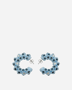 Roussey Lit Hoop Earrings Light Blue