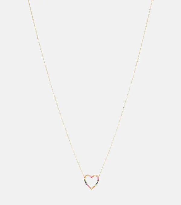 Roxanne First Heart 14kt gold necklace with sapphires | LYBSTORE