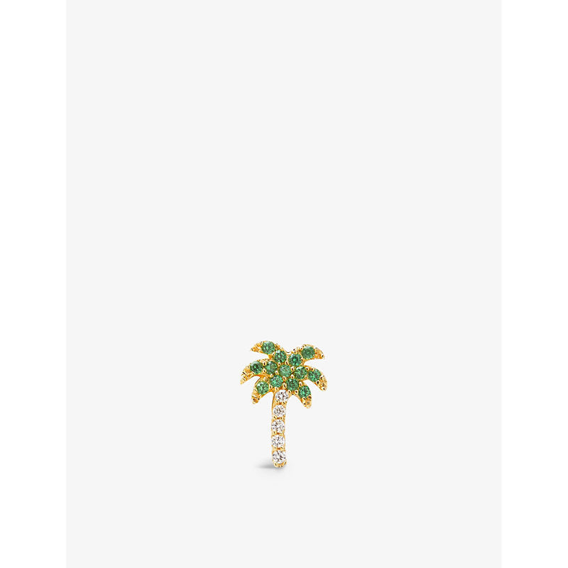 Roxanne First Rocky's Palm Tree 14ct white-gold and 0.23ct diamond single stud earring