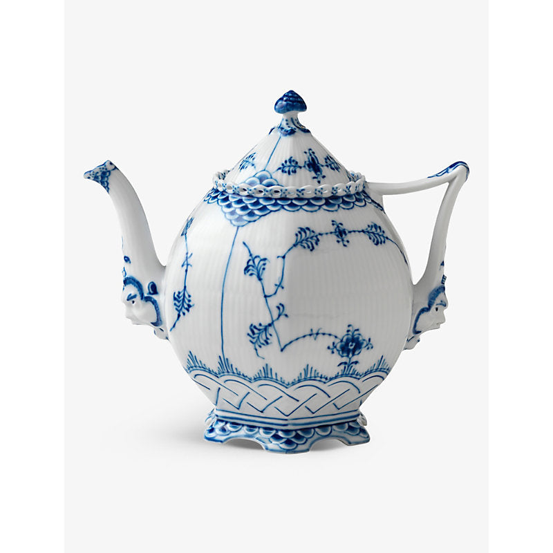 Royal Copenhagen Blue Fluted Full Lace porcelain teapot 1L | LYBSTORE