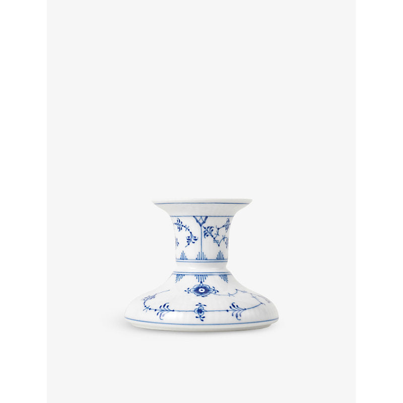 Royal Copenhagen Blue Fluted Plain porcelain candle holder 7.5cm | LYBSTORE