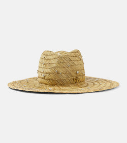 Ruslan Baginskiy Dew Drops embellished straw fedora