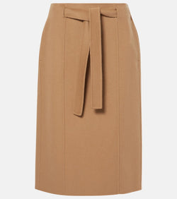 S Max Mara Alec belted wool midi skirt