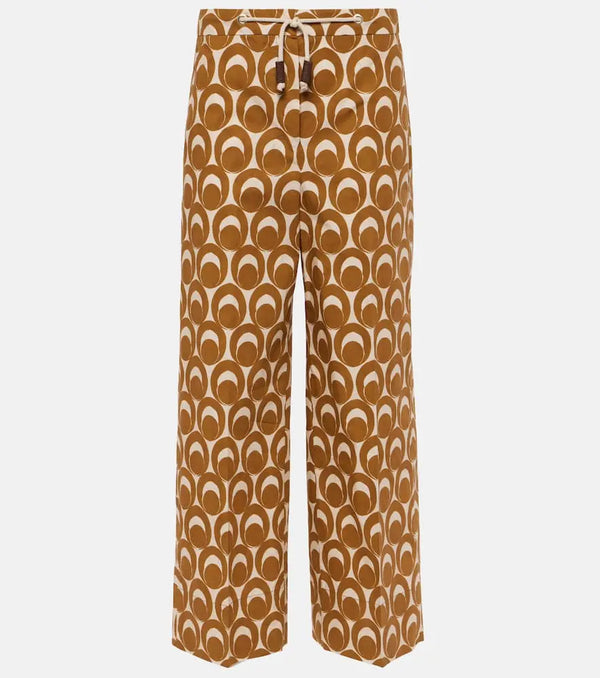 S Max Mara Bray printed cotton poplin wide-leg pants