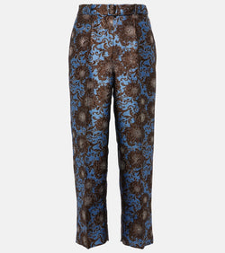 S Max Mara Elio floral jacquard straight pants