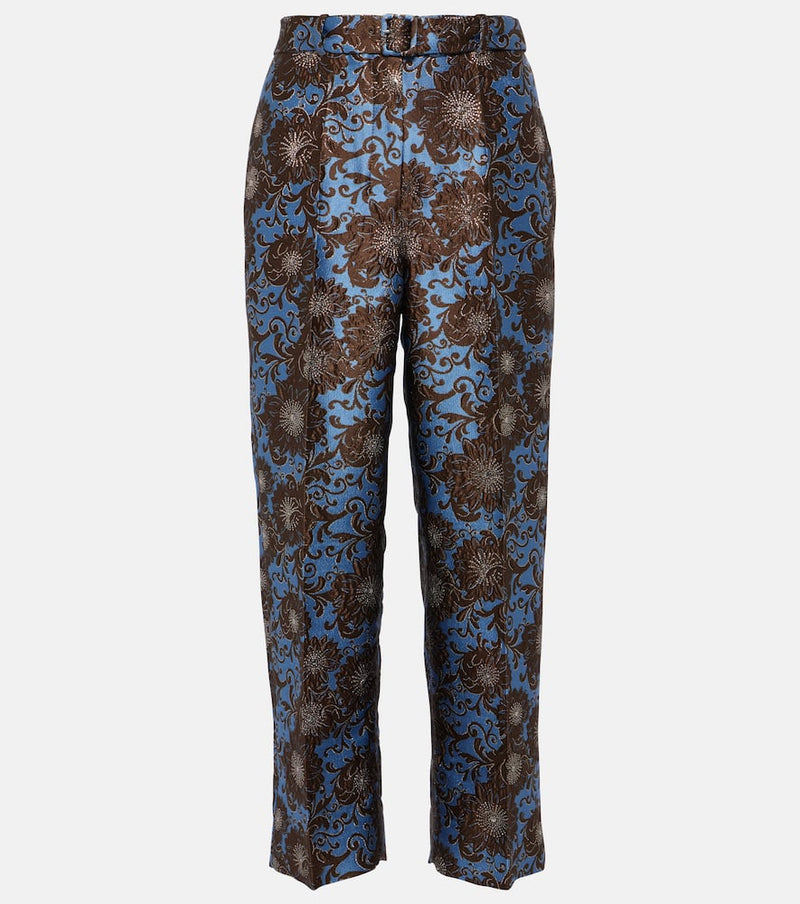 S Max Mara Elio floral jacquard straight pants