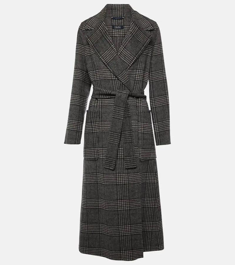 'S Max Mara Galles checked wool-blend wrap coat | LYBSTORE