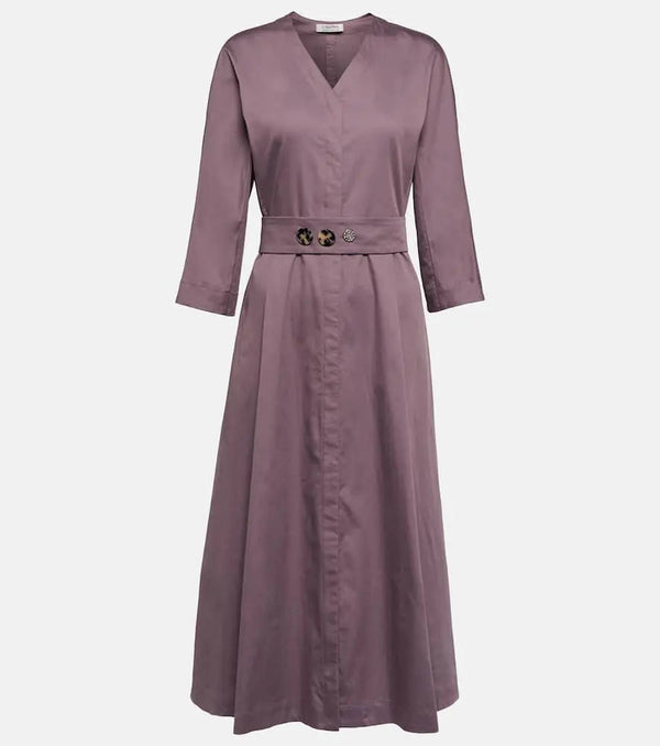 S Max Mara Pleated cotton midi dress