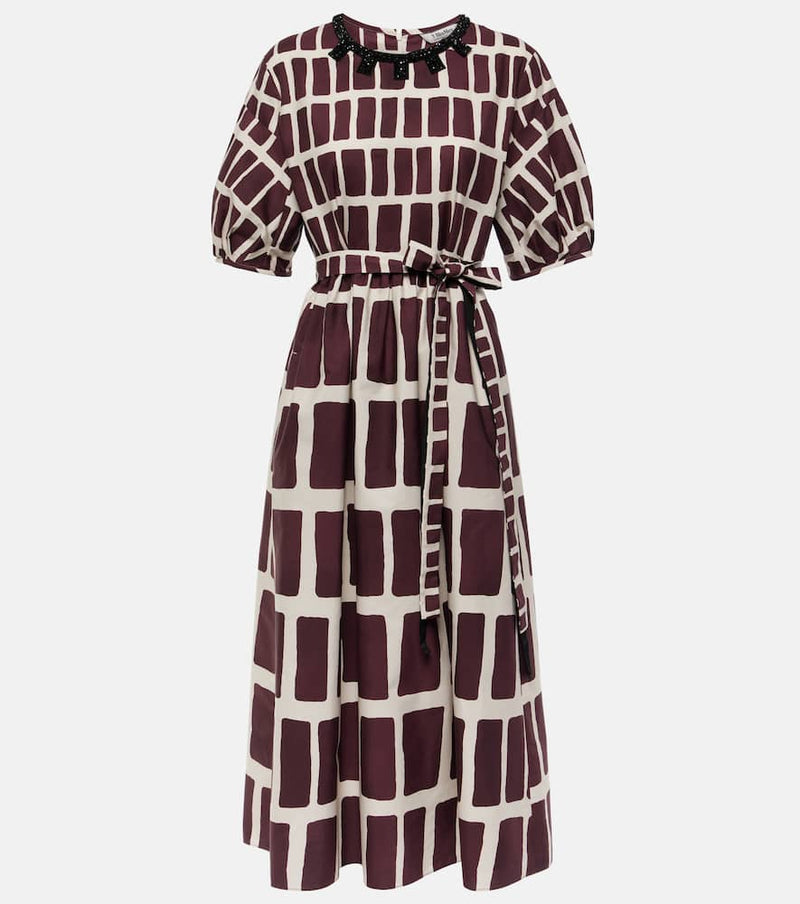 S Max Mara Printed cotton poplin midi dress