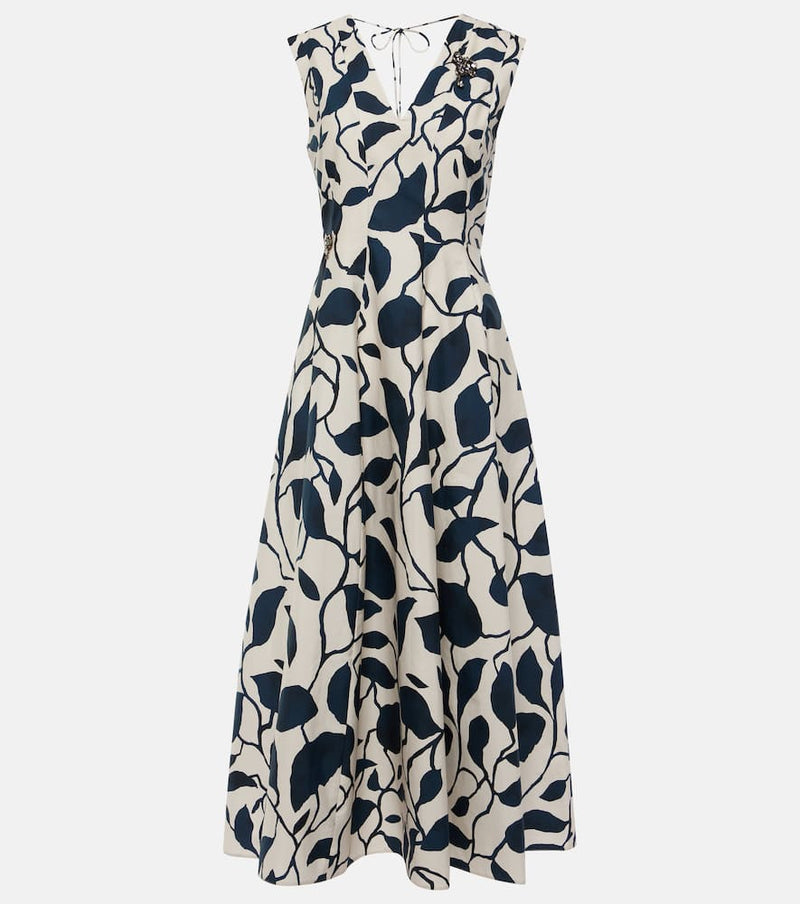 S Max Mara Printed cotton poplin midi dress