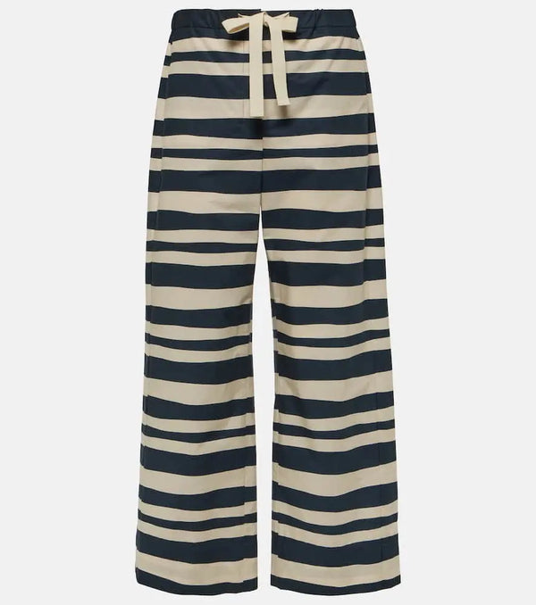 S Max Mara Striped cotton poplin wide-leg pants