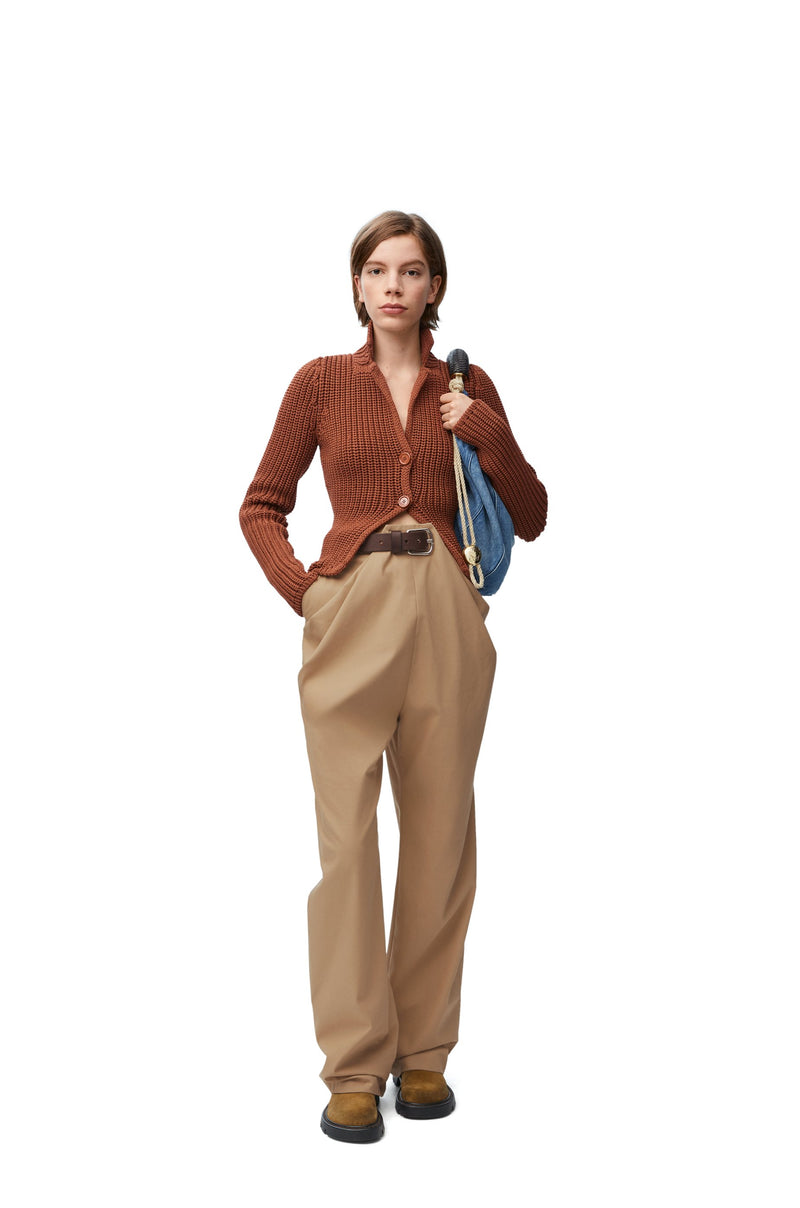 Draped trousers in cotton