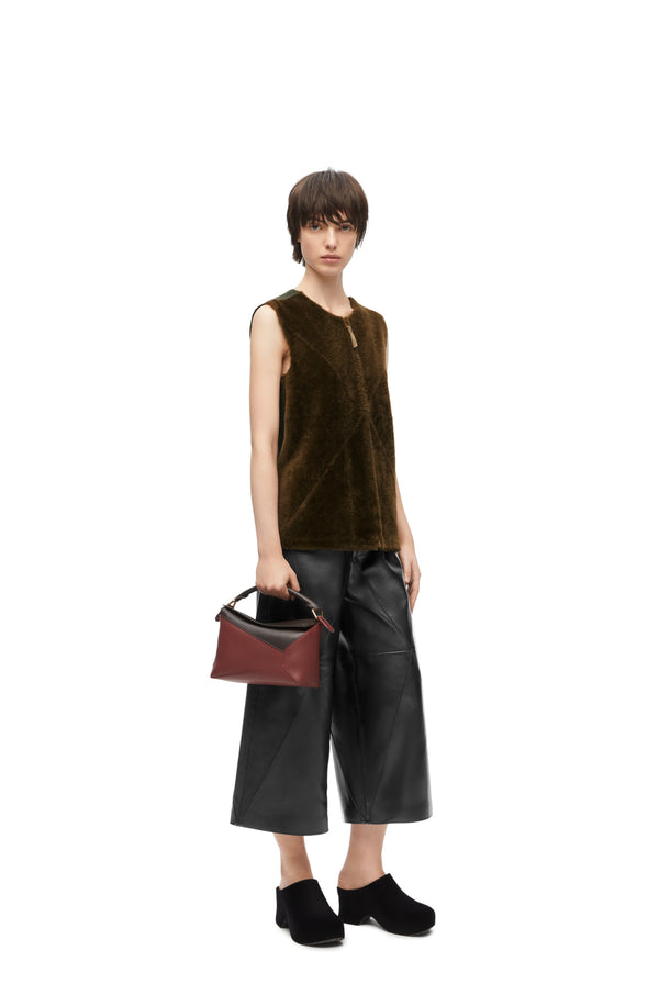 Puzzle Fold cropped trousers in nappa lambskin