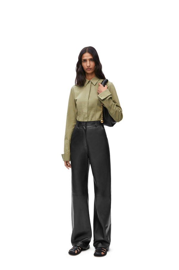 High waisted trousers in nappa lambskin