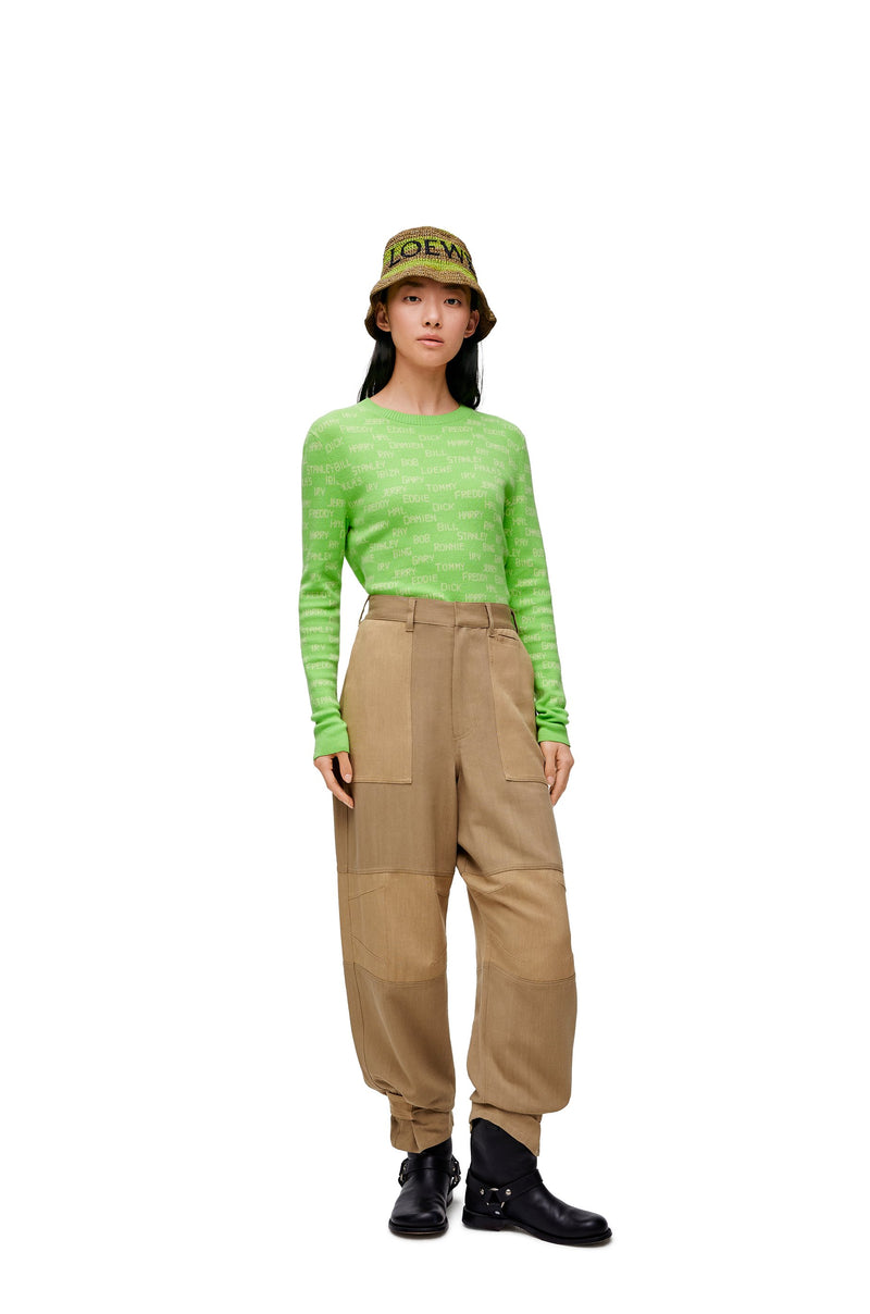 Cargo trousers in viscose and linen