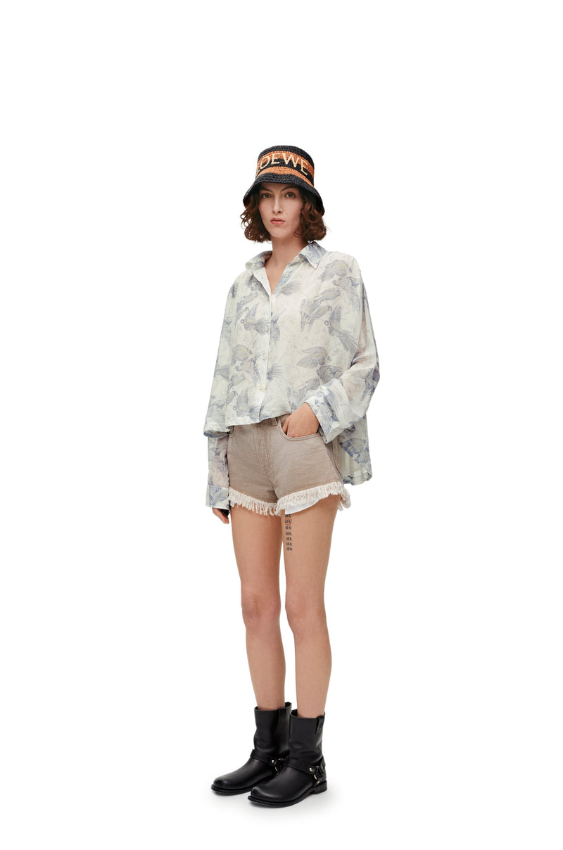 Trapeze shirt in cotton and silk