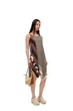 Tank dress in crinkled habotai