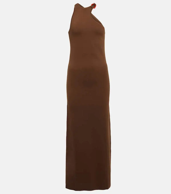 SIR Aude asymmetric knit maxi dress | LYBSTORE