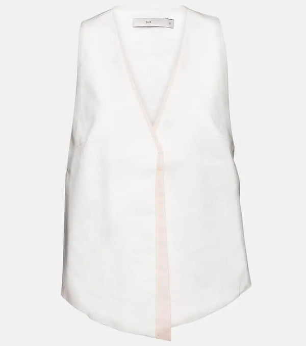 SIR Dune linen and cotton-blend vest | LYBSTORE